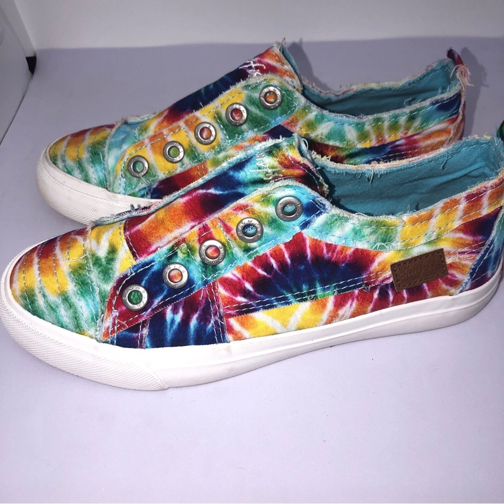 Blowfish Malibu Slide On Distressed Tie Die Sneaker Size. 6.5 Multicolor - Picture 5 of 8